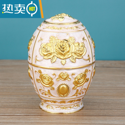 敬平欧式纸巾盒家用客厅茶几抽纸盒创意轻奢KTV纸抽盒餐厅美式ins摆件 金白牙签筒(时尚)