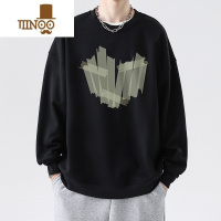 YANXU圆领卫衣男潮牌宽松长袖T恤美式男生无帽百搭休闲外套