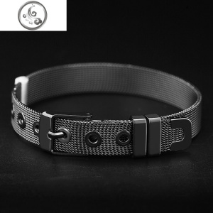 马蹄扣皮带手链男潮流抖音韩版休闲百搭情侣钛钢学生简约手环手饰 JiMi