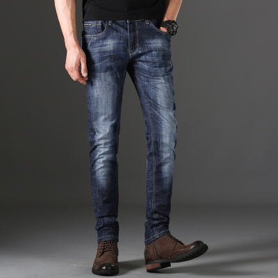 吉普战车(JIPUZHANCHE)2021春潮流牛仔裤男弹力修身直筒裤男士牛仔裤小直筒青年男生裤子