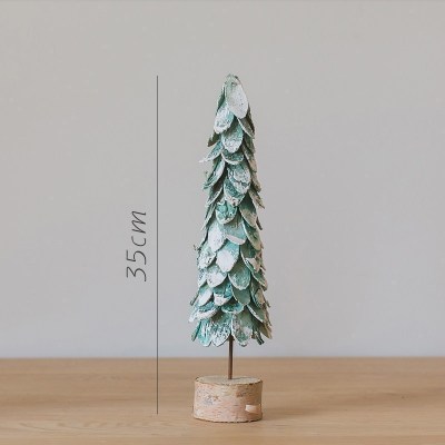 家柏饰(CORATED)原木圣诞树摆件森系森林风格橱窗咖啡馆童话装饰主题陈列 瓦松35CM