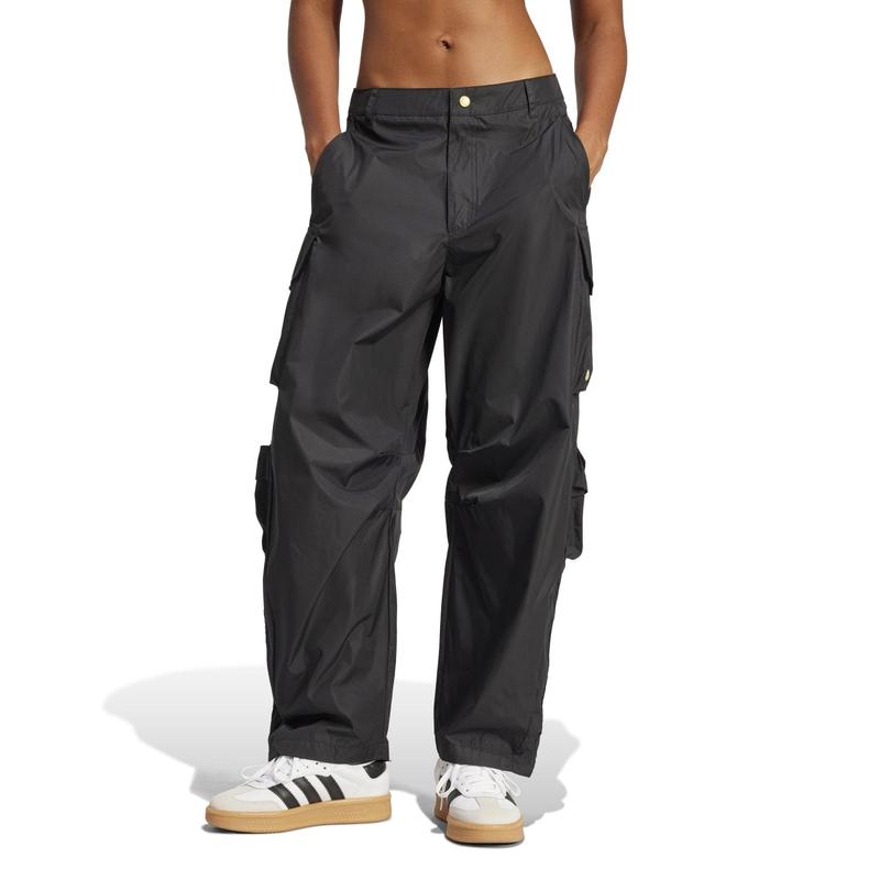 Adidas/阿迪达斯女士复古工装风运动长裤宽松束脚cargo裤黑色防风