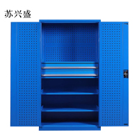 苏兴盛办公柜工具柜加厚铁皮储物柜工厂车间用带抽屉汽修多功能收纳柜通门内二抽柜蓝色