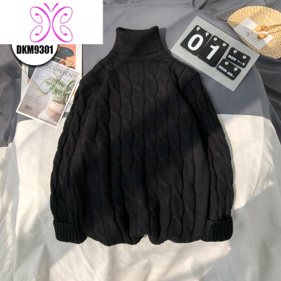 YUANSU秋冬季高领情侣毛衣男士宽松绒大码胖子韩版潮流加厚打底针织衫毛衣