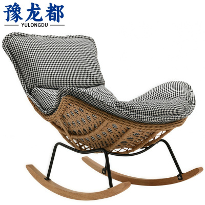 豫龙都 摇椅 藤编 把