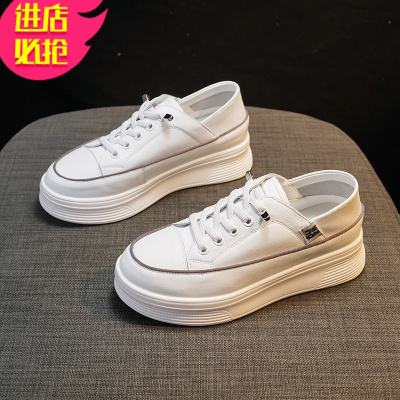 金三志厚底松糕鞋2021年春款女鞋内增高小白鞋百搭休闲运动单鞋子春季休闲鞋
