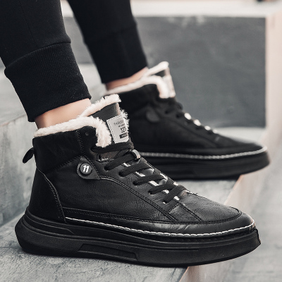 Ideamini马丁靴男士鞋子潮鞋男鞋冬季东北加绒加厚防水保暖雪地靴男二棉鞋靴子