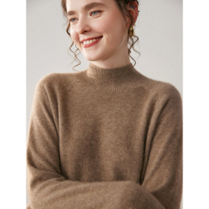 一线成衣羊绒衫女半高领三股重磅加厚宽松软糯亲肤针织衫打底毛衣