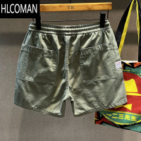 HLCOMAN2025新款四分三分白色工装休闲短裤男夏季薄款宽松沙滩裤百搭