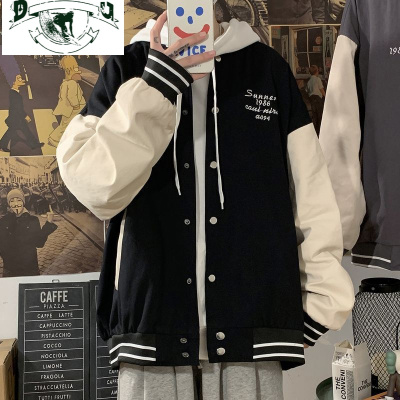 HLCOMAN夹克男2021春秋季新款大码宽松男装vintage棒球服原宿风早春外套夹克