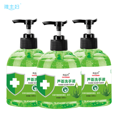 芦荟洗手液500g洁净滋润去污温和不刺激呵护健康清洁卫生家庭装
