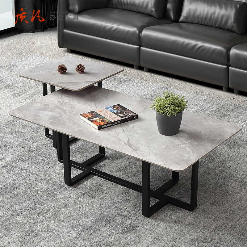 质凡现代简约商务接待茶几组合 长茶几1200*600*430mm