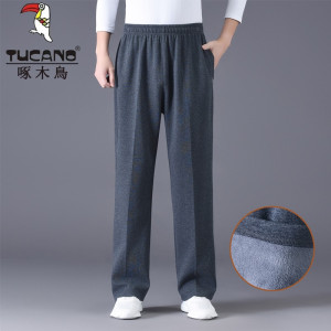 啄木鸟男士卫裤春夏薄款中老年松紧腰宽松爸爸裤子大码休闲长裤男
