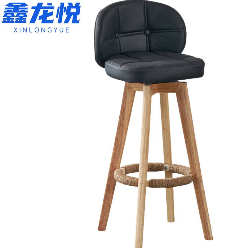 鑫龙悦椅子吧台椅原木架把