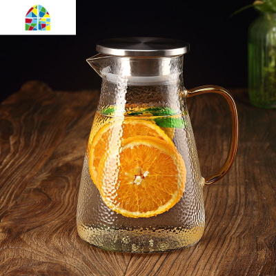 北欧大容量冷水壶凉白开水壶凉水壶玻璃可高温凉水杯家用套装茶壶 FENGHOU 方家用水壶1.8升