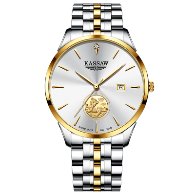 正品卡梭(KASSAW)石英表防水手表时尚商务休闲男士日历腕表商务系列男士手表男表