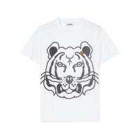 高田贤三(Kenzo)纯棉宽松圆领短袖T恤女款休闲百搭运动白色套头衫