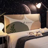 北欧床头罩套全包软包防尘罩床靠背罩保护套1.8米1.5m弹力萬 抽象派 长220cm[床头高50cm-65cm以内适用]