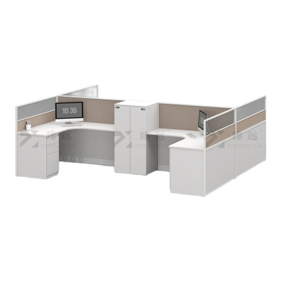 臻远 ZYGW-123屏风工作卡位职员桌办公桌含洽谈空间 工字型双人位