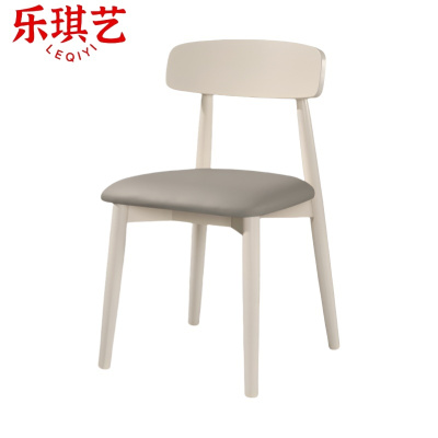 乐琪艺 实木餐椅 43cm(浅灰坐垫) 把