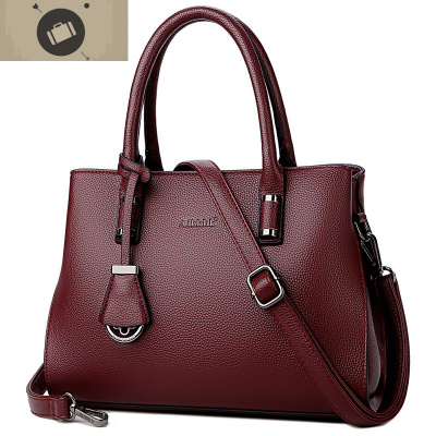 妈妈包中年软皮婆婆手拎真皮女包中老年简约大气大容量女手提包包艾狄伊娃手提包