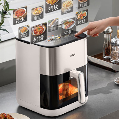 苏泊尔(SUPOR)KD60YQ83空气炸锅 家用多功能 大容量 烤箱一体机 无油烟电炸锅 大功率 无油低脂煎炸锅