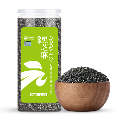 元锦米业有机熟黑芝麻230g低温炒制熟免洗干吃香醇饱满五谷杂粮