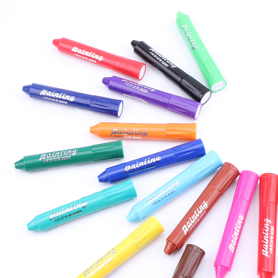 宝克(BAOKE)CH06+CH24 水溶性人体彩绘笔 易水洗旋转式蜡笔儿童彩笔/马克笔 6色 6支/盒 1盒