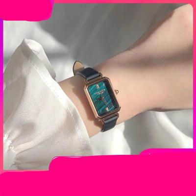手表女英小众复古方盘简约轻奢ob女表ins风森系小绿表同款同款