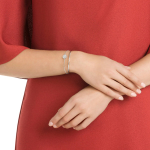 [清仓]原装进口SWAROVSKI Ginger施华洛世奇球拍水晶手链手镯二合一女士银色 女友七夕情人节礼物