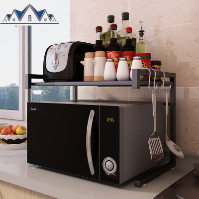 加厚厨房微波炉架子置物架壁挂式免打孔多层家用调料收纳锅烤箱架 三维工匠