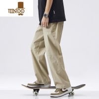 YANXU男士直筒裤美式卡其色工装裤男夏季薄款裤子休闲百搭宽松裤伐木裤