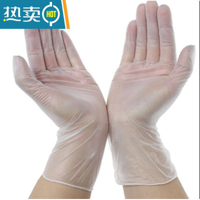敬平手套乳胶PVC美容院专用纹绣tpe加厚厨房防水不沾洗碗 [PVC材质]100只袋裝 S