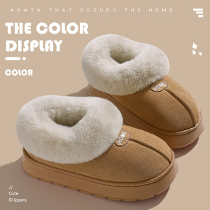 棉拖鞋女款包跟冬季2025新款室内家居勃肯鞋厚底加绒保暖棉鞋外穿