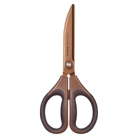 齐心 B2799 办公剪刀(弧形镀钛) 180mm 咖啡色 单把装