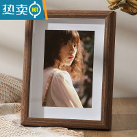 敬平照片打印加相框实木六7寸挂墙定制来图定做冲洗相册8立体中空摆台 胡桃色-不洗照片 A4[内框21x29.7cm]摆挂