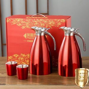 祝寿送礼家用红色双层不锈钢暖壶暖瓶喜气热水壶保温壶保温瓶定制