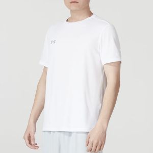 安德玛(UNDERARMOUR)男装跑步训练健身运动衣白色修身透气短袖T恤 23500505-100