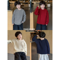 童酷男童冬季新款纯色宽松中小童针织衫韩版百搭加厚儿童毛衣