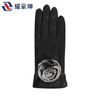 耀豪坤 触屏加绒整皮羊皮手套D17T/副