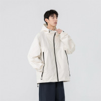 外套男秋季户外机能防水中性休闲宽松连帽夹克纯侣款