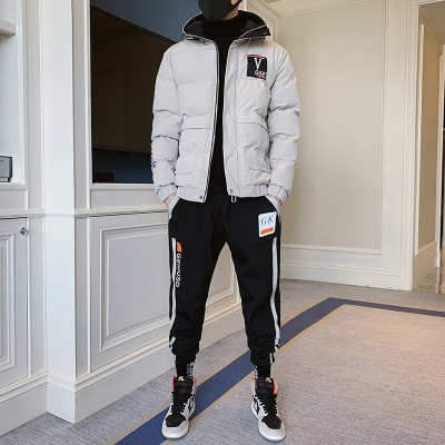 NEWLAKE冬季2020新款男士外套男装羽绒棉衣韩版潮流棉服套装帅气冬装棉袄棉衣