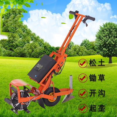 电动除草机开沟松土犁地翻土回固家用一体机充电小型农用锄草微耕机铲