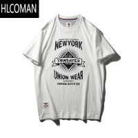 HLCOMAN复古!磨毛t恤短袖男圆领美式休闲t恤打底潮流