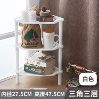 小号卫生间置物架多层塑料浴室收纳架杂物架子厕所三角长方架落地 三维工匠 小长方三层蓝储物架