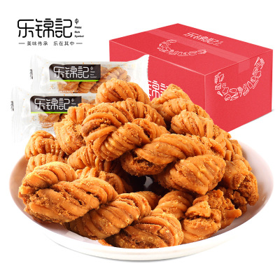 乐锦记-葱香麻花800g/箱葱香味麻花休闲零食糕点点心下午茶
