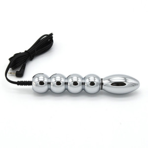 乐乐窝APP充电遥控脉冲后庭肛塞茎环马眼尿道插棒乳夹电极贴片硅胶按摩手套男女用自嗨玩SM情趣成人用品 配件:5珠肛塞