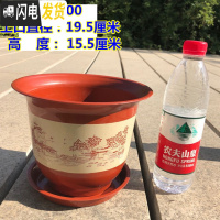 三维工匠特大号加厚仿陶瓷树脂塑料花盆家用多肉月季兰花绿萝大果树盆栽盆 TF200型号2个带托盘 中等花盆容器