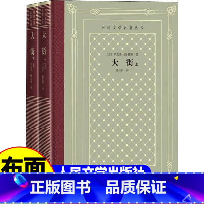 网格本:大街(上下) [正版]精装 大街(全2册) (美)辛克莱·路易斯著 网格本人文社外国文学名著丛书 中小学生课外