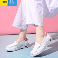 聚范护士鞋女夏软底透气不累脚医护小白鞋懒人孕妇一脚蹬豆豆单鞋浅口